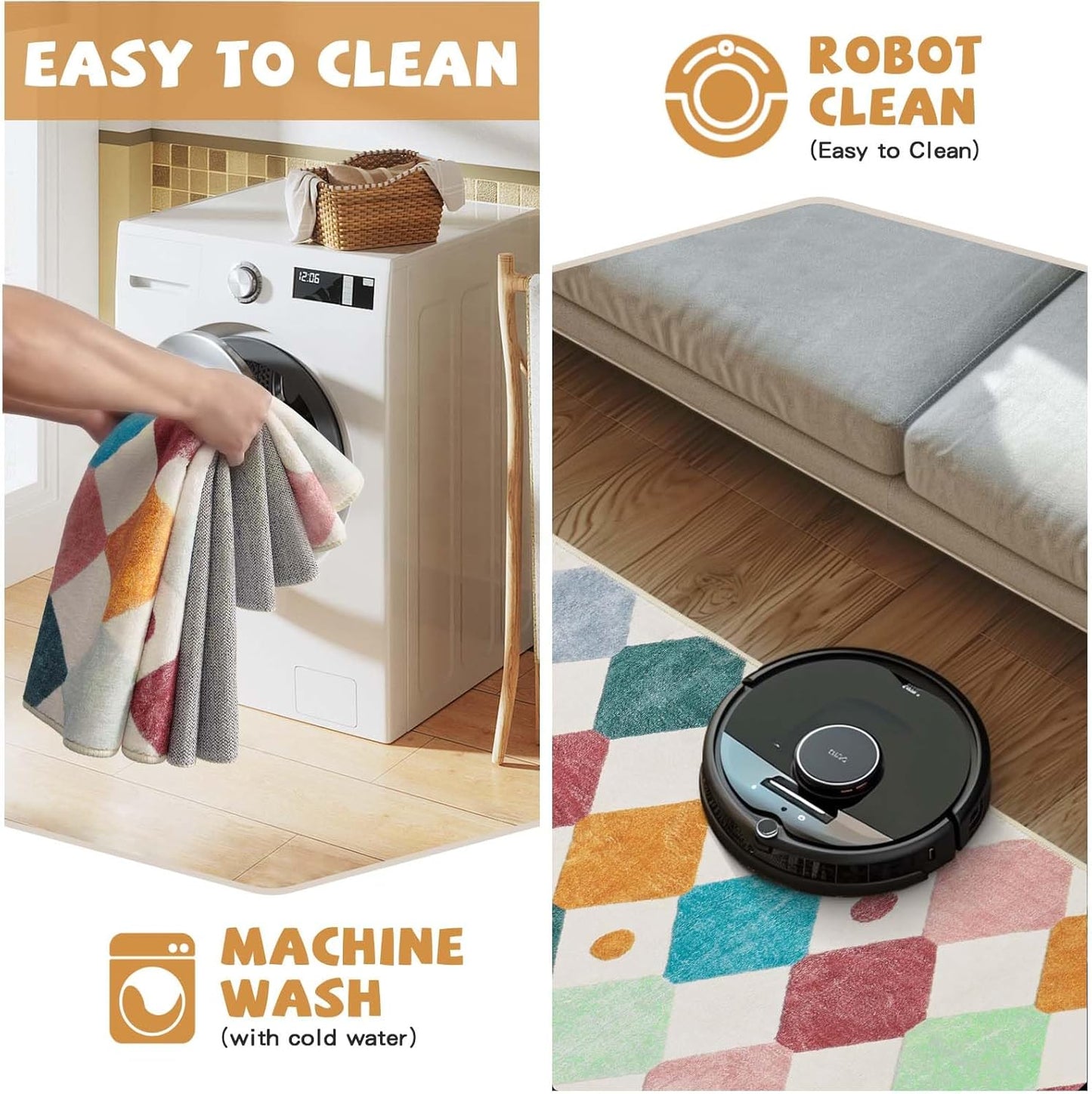 jinchan Area Rug 3x5 Kids Washable Indoor Floor Cover Non-Slip Modern Soft Rug Elementary School Classroom Colorful Diamond Carpet for Nursery Playroom Daycare Bedroom Living Room Confetti on Cream