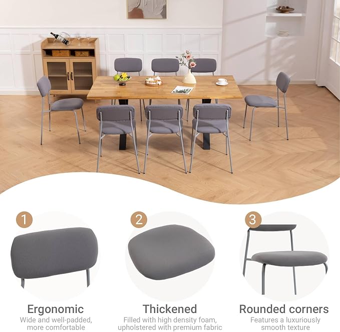 Stackable Chairs Set of 4, Indoor Dining & Waiting Room Chairs, 4-Pack, Grey.