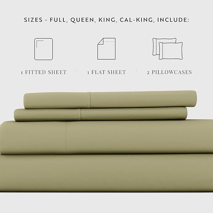 Linen Market Bed Sheets for King Size Bed (Sage) - Sleep Better Than Ever with These Soft and Cooling King Sheets - Deep Pocket Fits 16" Thick Beds - 4 Piece King Sheet Set