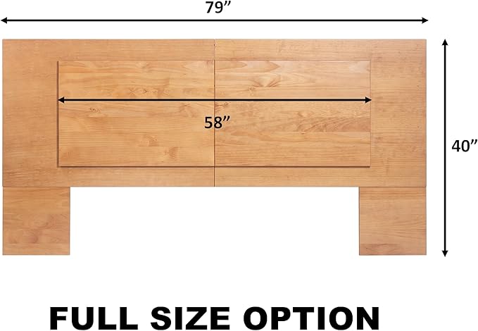 memomad Bali Slim Set: Storage Platform Bed with Drawers + Flat Panel Headboard (Full Size, Oak Brown Wood)