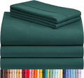 LuxClub 5 PC Split King Sheet Set, Deep Pockets Wrinkle Free Cooling Bed Sheets Hotel Bedding for Women, Men, Includes 2 Fitted Sheet, 1 Flat Sheet and 2 PillowcasesSoft Emerald