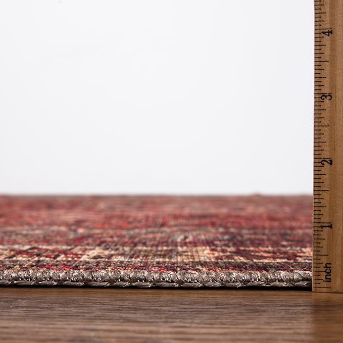 Keen Home Design 4x6 Rug - Machine Washable Area Rug with Non-Slip Backing, Ideal for Living Room, Dining Room, Bedroom - Vintage, Easy Clean, Durable, Low Pile Rug - (4' x 6')