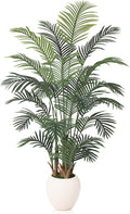 Artificial Palm Plant - 6FT Tall Faux Tree with Realistic Look & UV Protection - Large Indoor Outdoor Fake Floor Plant for Home Office Decor