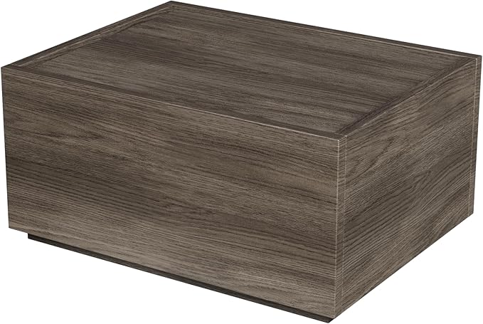 Modular Stackable Drawers, Modern Nightstand Modular Storage Bins - Storage Cabinet, Bedside Table, Sofa End Table for Living Room Hallway Entryway Walnut Small Set 1
