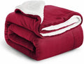 IR Imperial Rooms Sherpa Fleece Throw Blanket Twin Size for Couch - Thick and Warm Fluffy Blankets for Winter, Soft and Fuzzy Twin Blanket for Bed, Burgundy, 60x80 Inches