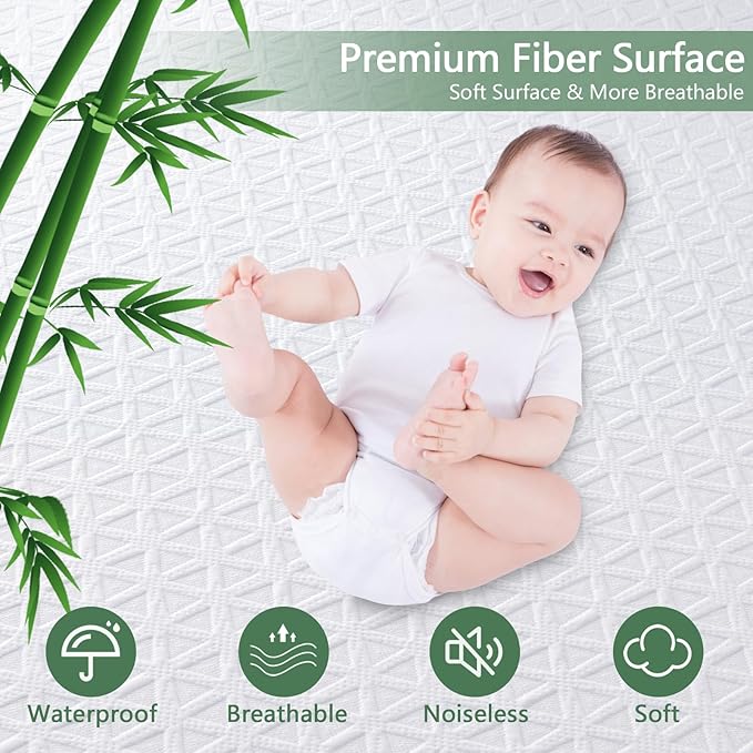 Premium Waterproof Mattress Protector King Size, Breathable Bed Cover 3D Air Fabric Cooling Mattress Pad Cover Smooth Soft Noiseless Washable, 8''-21'' Deep Pocket (White)