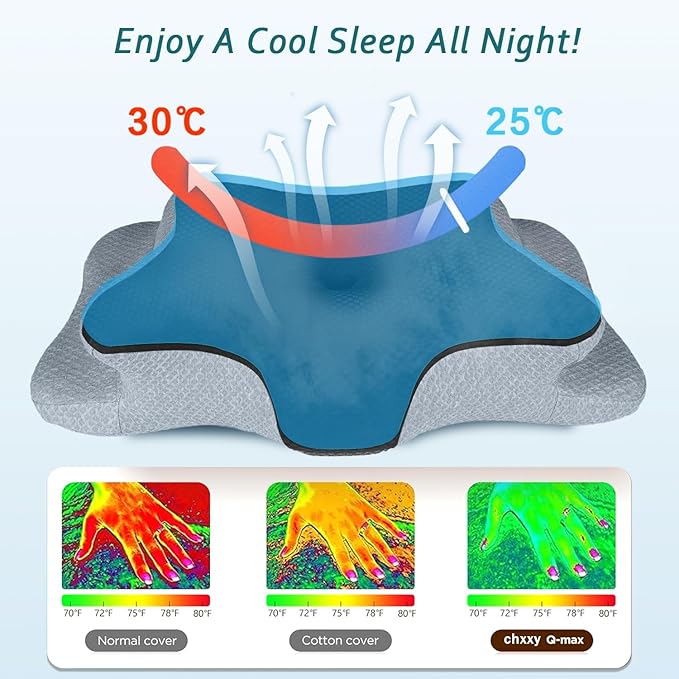 Cervical Neck Pillow for Pain Relief Sleeping, Contour Memory Foam Pillow, Ergonomic Side Sleeper Pillow for Adults, Orthopedic Neck Support Pillow for Back Stomach Sleepers-King Size