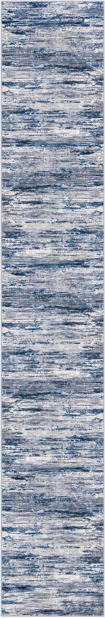 2.6x16 Modern Abstract Runner Rug for Hallways, Navy Blue Gray Neutral Multi Super Soft Hallway Decor Kitchen Rugs with Non-Slip, Non-Shedding Washable Rug for Entryway Bedroom Indoor
