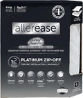 AllerEase Platinum Zip-Off Top Waterproof Mattress Protector King Size 360 Degree Zipper Allergen Barrier Temperature Balancing Luxurious Plush Top Separately Machine Washable Mattress Cover (White)