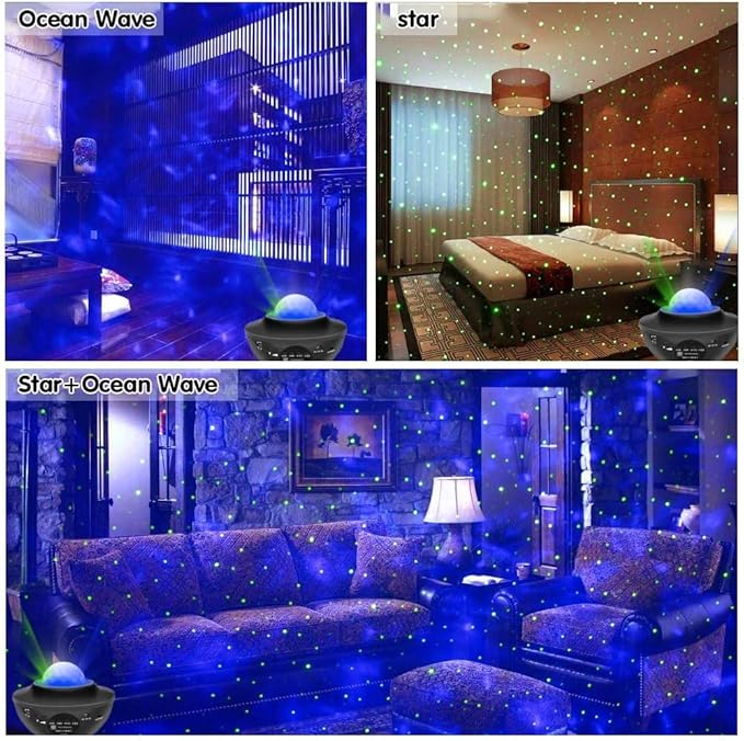 Sunbox Star Projector,Galaxy Projector Night Light with Remote Control,White Noise,Music Speaker&Timer,Starry Light Projector for Bedroom,Party,Decoration,Star Night Light