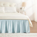 RIMELA Grayish Blue Bed Skirt Queen Size 15 Inch Drop, Wrap Around Elastic Bedskirt, Dust Ruffle for Adjustable Bed Base Machine Washable Easy to Install Bed Skirts