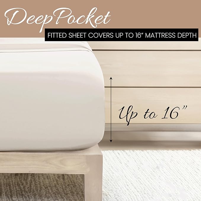 Linen Market Bed Sheets for Twin Size Bed (Ivory) - Sleep Better Than Ever with These Soft and Cooling Twin Sheets - Deep Pocket Fits 16" Thick Beds - 3 Piece Twin Sheet Set