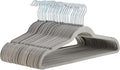 Amazon Basics Slim, Velvet, Non-Slip Suit Clothes Hangers, Gray/Silver - Pack of 50