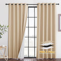 RYB HOME Dustproof Curtains for Large Window, Soundproof Thermal Insulated Blackout Curtains for Sliding Glass Door Furance Office Dorm Bedroom Living Room, Biscotti Beige, W62 x L84 inch, 2 Panels