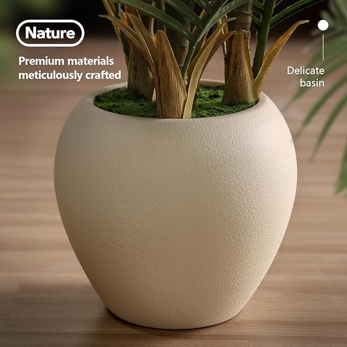 Artificial Palm Tree Plant - 5FT Tall Fake Tree with Realistic Look & UV Protection - Large Indoor Outdoor Faux Floor Plant for Home Office Decor