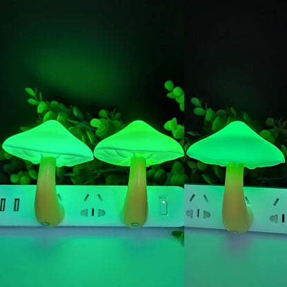 AUSAYE 3 Pack Sensor LED Night Light Plug in Lamp Mushroom Night Light for Adults Kids NightLight Bedroom,Bathroom,Toilet,Hallway,Stairs,Kitchen,Basement Green