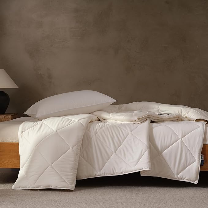 EP Mode Warm Weight Wool Comforter for Winter, Purely Natural Duvet Insert, 100% Australian Wool Filling (400GSM, Size Twin)