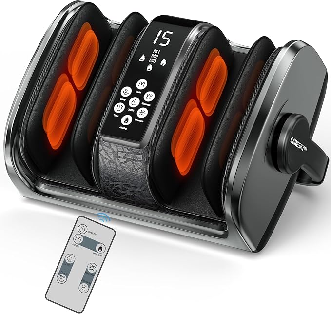 FSA Eligible HSA Items, Shiatsu Foot Massager for Neuropathy and Pain Relief, 3 Heat Therapy, 5 Intensity Deep Kneading, Rolling for Calf-Feet-Arm Relaxation, Plantar Fasciitis