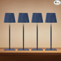 LUTEC 4 Pack Cordless Table Lamp,6000mAh Rechargeable Battery Operated Desk Lamp,Two Adjustable Heights,Waterproof, Touch Control & 3 Color Stepless Dimming for Restaurant/Bedroom/Bars/Outdoor (Blue)