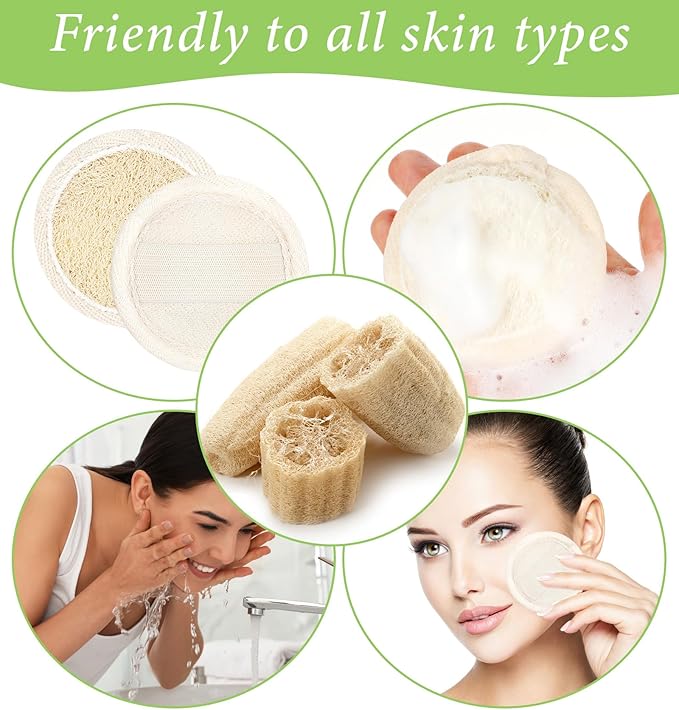 6Pcs Face Loofah, Face Loofah Scrub Pad, Natural Exfoliating Face Scrubber for Men Women Bath Shower