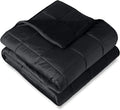 Bare Home Weighted Blanket Full or Queen Size 15lb (48" x 72") - Minky Fleece - Premium Heavy Blanket Nontoxic Glass Beads (Black, 48"x72")