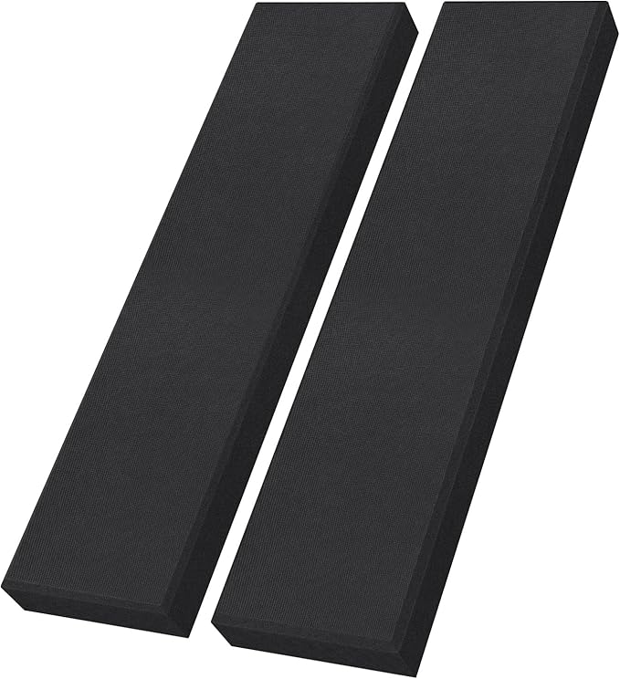UMIACOUSTICS 2 PCS Fiberglass Acoustic Panels, 48x12x2 Inches Sound Absorbing Panels,Sound Proof Panels for Studios, Office, Home Theater. (Black)
