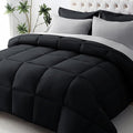 JOLLYVOGUE Twin XL Comforter Set, Ultra-Soft Bed in a Bag Twin XL Size 5 Pieces, Oeko-TEX Certified Bedding Set with Down Alternative Comforter, Sheets, Pillowcases & Shams, Black & Light Grey