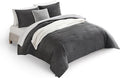 UGG Full/Queen Comforter Set 5 Piece Bed in a Bag with Throw Blanket, Decorative Pillow, Shams, Reversible Hypoallergenic Washable Luxury Warm Fluffy Bedding Set, Charcoal Grey (Remina)