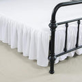 Bed Skirt Queen Size Ruffled Bed Skirt with Split Corners, 16 Inch Drop Dust Ruffle Bed Skirt with Platform, Queen-16 Drop, White