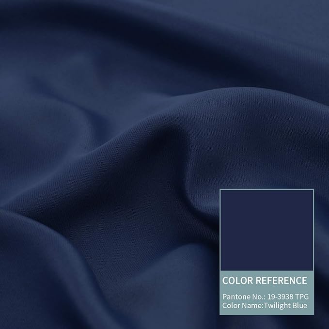 BGment Thermal Insulated 100% Blackout Curtains for Bedroom with Black Liner, Double Layer Full Room Darkening Noise Reducing Grommet Curtain (52 x 63 Inch, Navy Blue, 2 Panels)