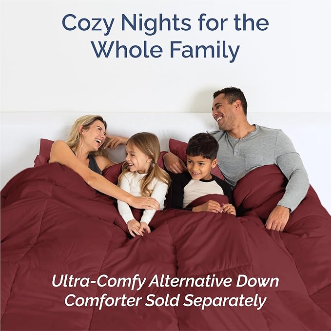 King 6 Piece Sheet Set - Cooling, Comfy & Breathable - Hotel Luxury Bedding, Includes Fitted Sheet for Women, Men, Kids and Teens - 1 Flat, 1 Fitted Sheet, 4 Pillowcases with Deep Pockets - Burgundy
