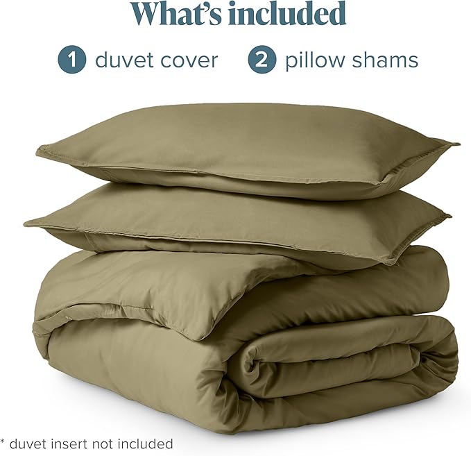 Bare Home Bedding Duvet Cover King Size - Premium 1800 Super Soft Collection - Lightweight, Cooling - Soft Breathable Bedding Duvet Cover (King, Olive)