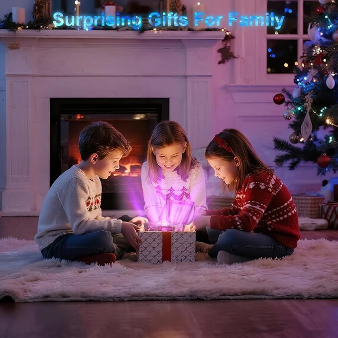 Treasure Box Northern Lights Projector, Galaxy Aurora Night Light Projector with 8 Colors, White Noises, Timer & Remote Control, Ceiling Projection Ambient Lighting for Bedroom Gaming Room Gifts, Pink