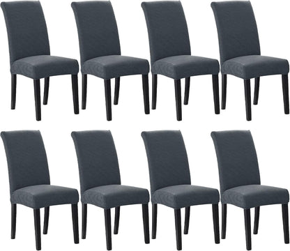 Howhic Stretch Chair Covers for Dining Room Set of 8, Removable Washable Dining Room Chair Covers, Dining Chair Slipcovers Seat Protector, Great Decor for Home and Banquet (Gray, 8 Pack)