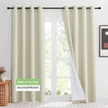 KGORGE 4-in-1 Soundproof Anti Dust 100% Blackout Curtains with Melt-Blown Layer Thermal Insulating Window Treatment Drapes for Living Room Bedroom Kis Nursery, W 52 x L 84, Cream Beige, 2 Panels