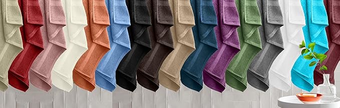 DAN RIVER Bath Towels Set of 4, 27 x 54 Inches, 100% Cotton, Larger & Lighter Weight, Quicker to Dry, Super Soft and Absorbent, Ideal Bathroom Towels for Daily Use, Brown