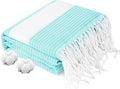 Oversized Cotton Turkish Beach Towels 74"x38" Thin Quick Dry Sand Free Pool Swim Bathing Towel Extra Large Blanket Adult Travel Essentials Accessories Must Haves Summer Vacation LightGreen Dot