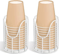 Luxspire Bathroom Cup Dispenser, 3-5oz Dixie Cup Dispenser, Metal Dixie Cup Holder, Disposable Paper Cup Holder for Bathroom, Cotton Pad Holder, Guest Bathroom Essentials, White, 2 Pack