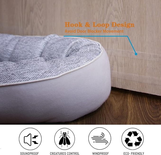 TORRAMI 36" Door Draft Stopper Under Bottom Insulation Noise Air Stopper 2.1LB,Wind Proof Guard Seal for Doors and Windows - Light Gray