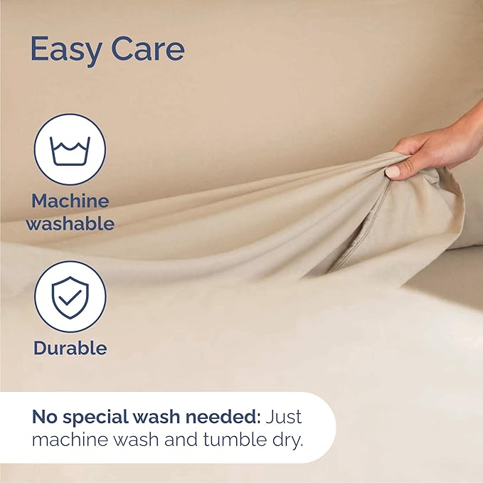 Cal King 6 Piece Sheet Set - Cooling, Comfy & Breathable - Hotel Luxury Bedding, Includes Fitted Sheet for Women, Men, Kids & Teens - 1 Flat, 1 Fitted Sheet, 4 Pillowcases with Deep Pockets - Cream