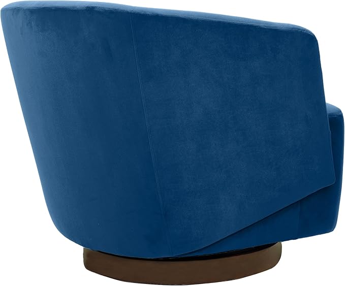 MINCETA Accent Chair,Modern Swivel Chairs for Living Room Reading and Bedroom with Wood Base,Velvet in Navy