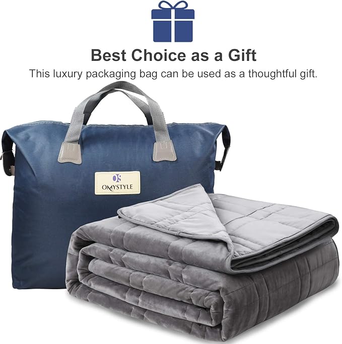 OMYSTYLE King Size Weighted Blanket 20lbs(88''x104'', Double-Sided), Reversible Weighted Blanket with Warm Short Plush and Cool Tencel Fabric for All Season Use - Carry Bag Included