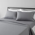 Amazon Basics Lightweight Super Soft Easy Care Microfiber 4-Piece Bed Sheet Set with 14-Inch Deep Pockets, Queen, Dark Gray, Solid - Pack of 4