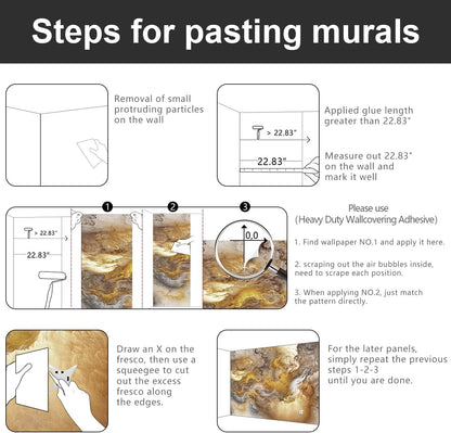 -Golden Clouds Ceiling Fabric Wallpaper Living Room Bedroom Bathroom Modern Boys Girls Kids Room Abstract Large Mural- 183"x120"（ not Peel and Stick）