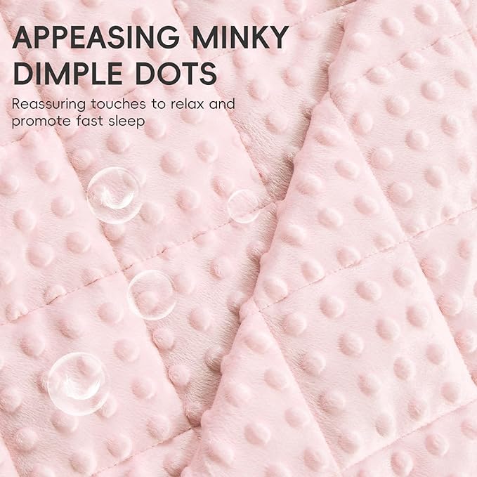 yescool Pink Weighted Blanket 5 Pounds, Blanket Gifts for Girls, Small Weighted Throw Blankets Washable Heavy Blankets, Winter Weighted Comforter for 40-70lbs, 36 * 48in