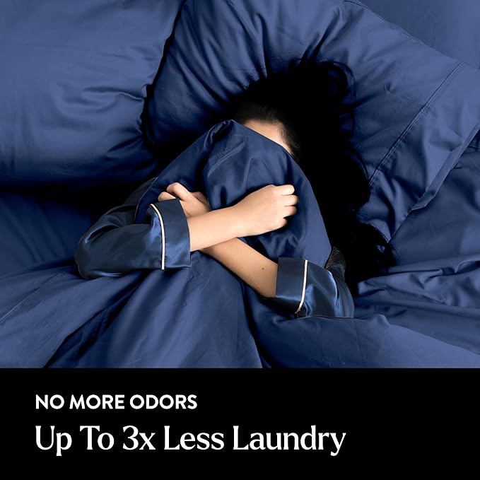 Miracle Made Extra Luxe Soft Cooling Pillowcase, 2-Piece Silver-Infused Cotton Fabric – Lightweight, Thermoregulating, Breathable Cover for Sensitive Skin, King/Cali King Size, Navy Blue