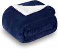 SOCHOW Sherpa Fleece Throw Blanket, Double-Sided Super Soft Luxurious Plush Blanket Queen Size 90 inchx90 inch, Navy Blue