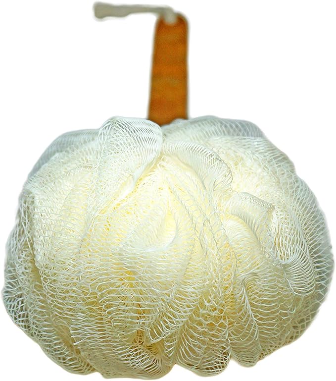 4 Pack Shower Loofah Body & Back Scrubber - Exfoliating Loofah luffa loofa Bath Brush On a Stick - with Long Wooden Handle Back Brush for Men & Women - Easy Reach Body Wash & Lotion Applicator