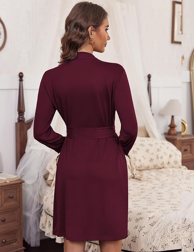 HOTOUCH Womens Robe Lightweight Short Knit Bathrobe Soft Ladies Sleepwear with Pockets