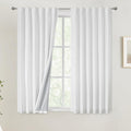 Vision Home White Full Blackout Curtains 63 inch for Bedroom Thermal Insulated Room Darkening Window Treatment Set Rod Pocket Back Tab Modern Soundproof Pure White Drapes 2 Panels 50" Wx63 L